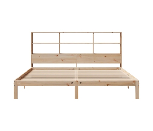 Cama con estantería sin colchón madera maciza de pino 200x200cm