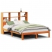 Cama con estantería sin colchón madera maciza marrón 120x190 cm