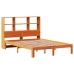 Cama con estantería sin colchón madera maciza marrón 140x190 cm