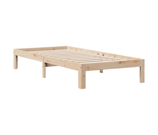 Cama con estantería sin colchón madera maciza de pino 75x190 cm