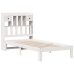 Cama con estantería sin colchón madera maciza blanca 75x190 cm