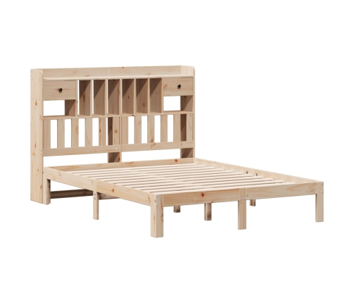 Cama con estantería sin colchón madera maciza de pino 120x190cm