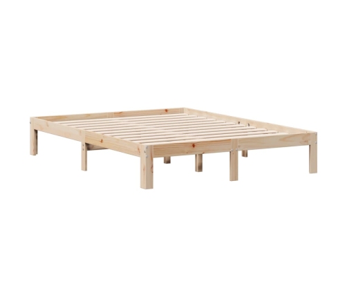 Cama con estantería sin colchón madera maciza de pino 120x190cm