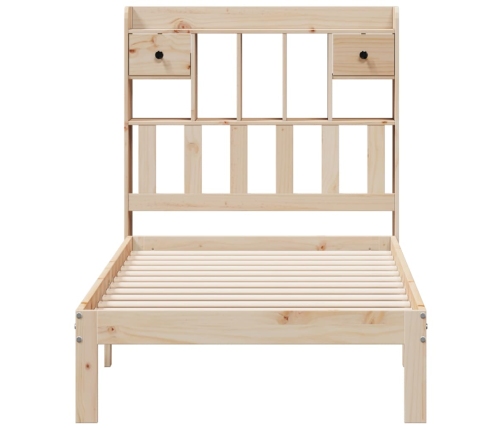 Cama con estantería sin colchón madera maciza de pino 90x200 cm
