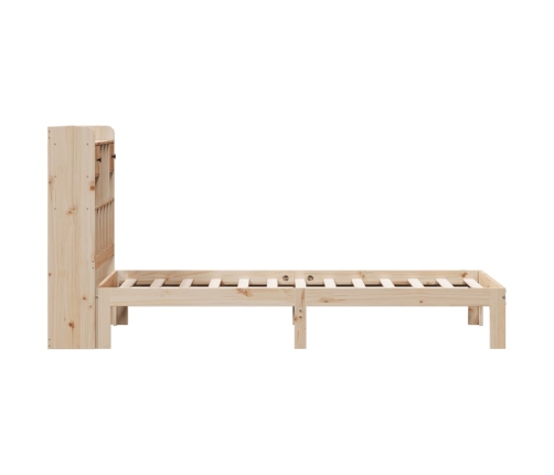 Cama con estantería sin colchón madera maciza de pino 90x200 cm