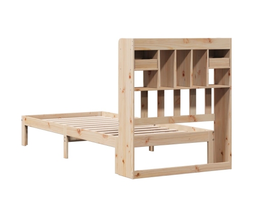 Cama con estantería sin colchón madera maciza de pino 90x200 cm