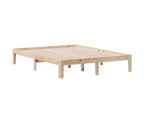 Cama con estantería sin colchón madera maciza de pino 140x200cm