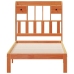 Cama con estantería sin colchón madera maciza marrón 75x190 cm