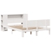 Cama con estantería sin colchón madera maciza blanca 120x190 cm