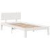 Cama con estantería sin colchón madera maciza blanca 135x190 cm