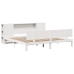 Cama con estantería sin colchón madera maciza blanca 180x200 cm