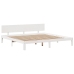 Cama con estantería sin colchón madera maciza blanca 180x200 cm