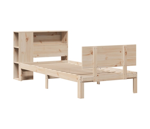 Cama con estantería sin colchón madera maciza de pino 75x190 cm