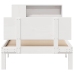 Cama con estantería sin colchón madera maciza blanca 75x190 cm