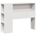 Cama con estantería sin colchón madera maciza blanca 75x190 cm