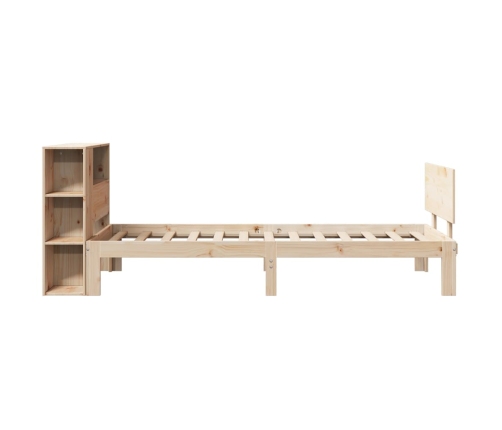 Cama con estantería sin colchón madera maciza de pino 90x190 cm