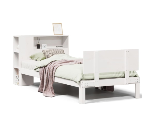 Cama con estantería sin colchón madera maciza de pino 90x190 cm