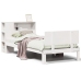 Cama con estantería sin colchón madera maciza de pino 90x190 cm