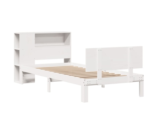 Cama con estantería sin colchón madera maciza de pino 90x190 cm