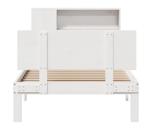 Cama con estantería sin colchón madera maciza de pino 90x190 cm