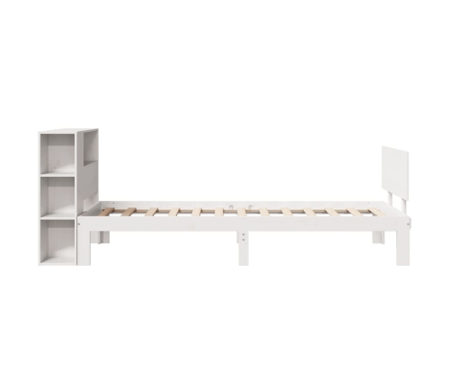 Cama con estantería sin colchón madera maciza de pino 90x190 cm