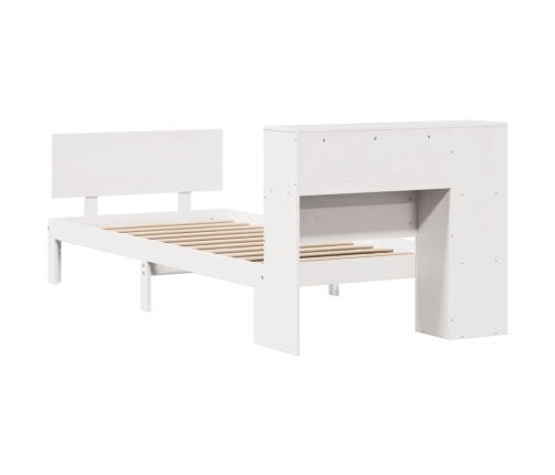 Cama con estantería sin colchón madera maciza de pino 90x190 cm