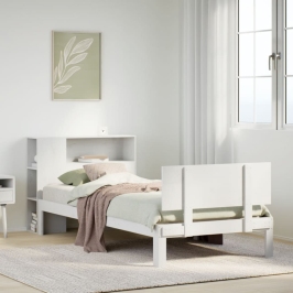 Cama con estantería sin colchón madera maciza de pino 90x190 cm