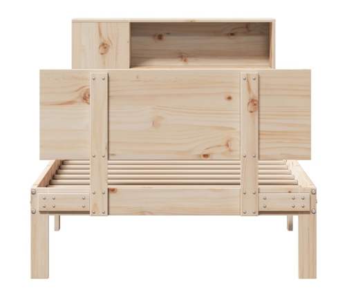 Cama con estantería sin colchón madera maciza de pino 90x200 cm