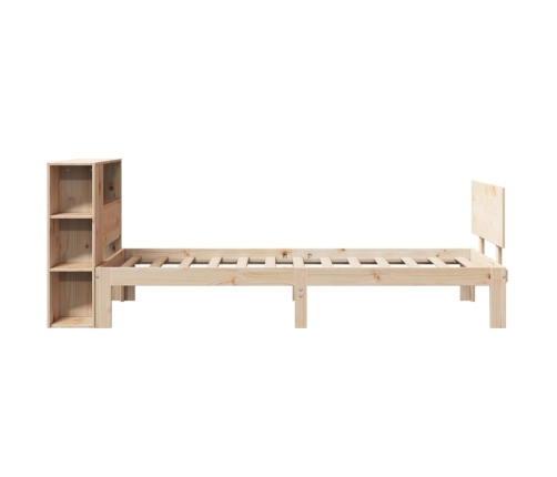 Cama con estantería sin colchón madera maciza de pino 90x200 cm