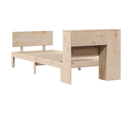 Cama con estantería sin colchón madera maciza de pino 90x200 cm