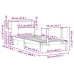 Cama con estantería sin colchón madera maciza de pino 90x200 cm
