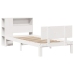 Cama con estantería sin colchón madera maciza blanco 90x200 cm
