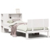 Cama con estantería sin colchón madera maciza blanca 100x200 cm