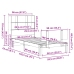 Cama con estantería sin colchón madera maciza de pino 90x190 cm