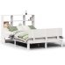 Cama con estantería sin colchón madera maciza blanca 140x190 cm