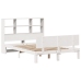 Cama con estantería sin colchón madera maciza blanca 140x190 cm