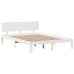 Cama con estantería sin colchón madera maciza blanca 140x190 cm