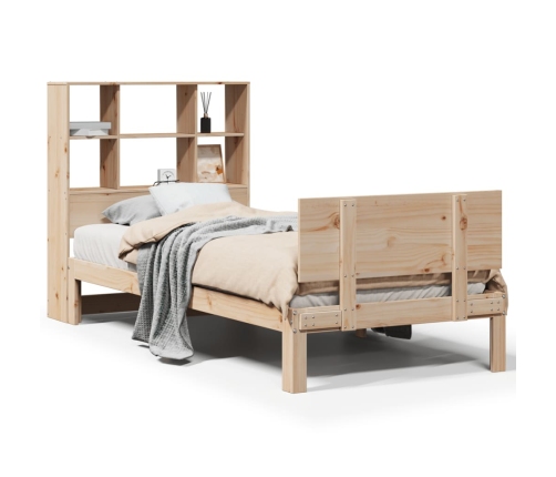 Cama con estantería sin colchón madera maciza de pino 90x200 cm