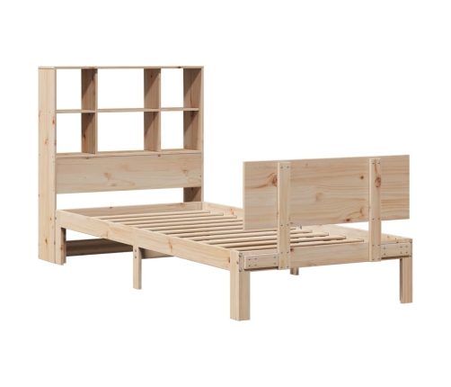 Cama con estantería sin colchón madera maciza de pino 90x200 cm