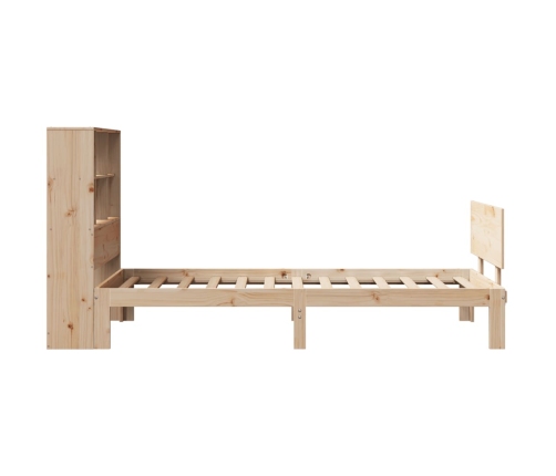 Cama con estantería sin colchón madera maciza de pino 90x200 cm