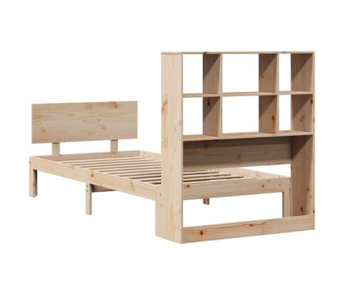 Cama con estantería sin colchón madera maciza de pino 90x200 cm