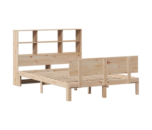 Cama con estantería sin colchón madera maciza de pino 140x200cm