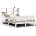 Cama con estantería sin colchón madera maciza blanca 140x200 cm