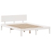 Cama con estantería sin colchón madera maciza blanca 140x200 cm