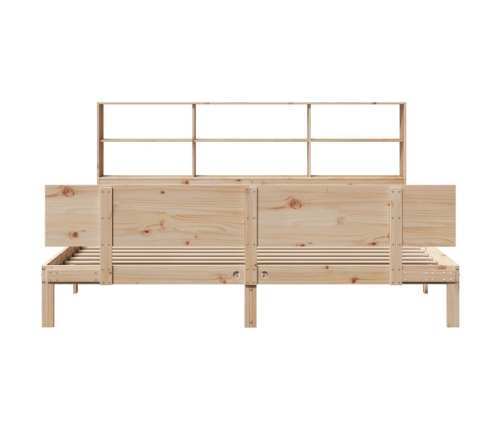 Cama con estantería sin colchón madera maciza de pino 180x200cm