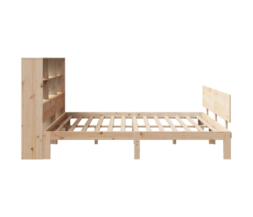 Cama con estantería sin colchón madera maciza de pino 180x200cm