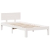 Cama con estantería sin colchón madera maciza blanca 75x190 cm