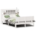 Cama con estantería sin colchón madera maciza blanca 140x190 cm