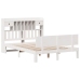 Cama con estantería sin colchón madera maciza blanca 140x190 cm
