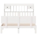 Cama con estantería sin colchón madera maciza blanca 140x190 cm